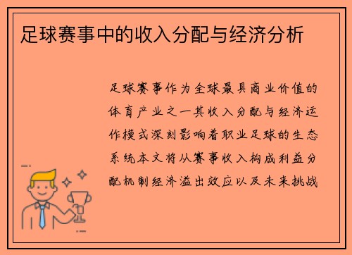 足球赛事中的收入分配与经济分析
